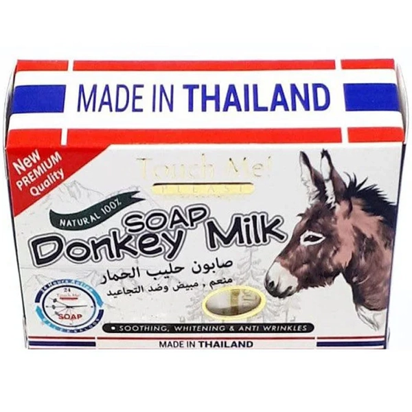 صابون شیر الاغ اصل تاچ می تایلندی سفید کننده و ضد چین و چروک 135 گرم | Touch Me SOAP Donkey Milk Soothing, Whitening & Anti Wrinkles 135g